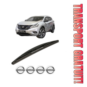Stergator lamela spate NISSAN MURANO III (Z52_) din 2016, pentru luneta auto, Bosch Twin, din cauciuc siliconat rezistent, 4 Stickere Auto NISSAN