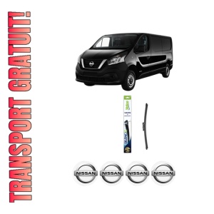 Stergator lamela spate NISSAN NV300 Kombi (X82) din 2016, pentru luneta auto, Valeo Silencio, din cauciuc siliconat rezistent, 4 Stickere Auto NISSAN