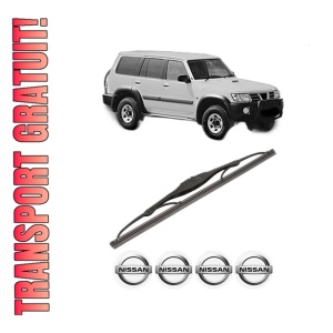 Stergator lamela spate NISSAN PATROL GR V Wagon (Y61) din 1997 - 2000, pentru luneta auto, Valeo Silencio, din cauciuc siliconat rezistent, 4 Stickere Auto NISSAN