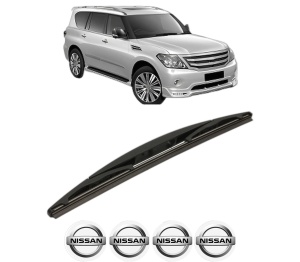 Stergator lamela spate NISSAN PATROL VI (Y62) din 2010, pentru luneta auto, Bosch Twin, din cauciuc siliconat rezistent, 4 Stickere Auto NISSAN v25456