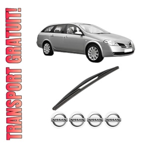 Stergator lamela spate NISSAN PRIMERA Estate (WP12) din 2002 - 2007, pentru luneta auto, Valeo Silencio, din cauciuc siliconat rezistent, 4 Stickere Auto NISSAN