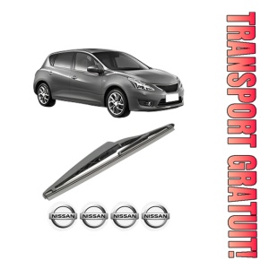 Stergator lamela spate NISSAN PULSAR Hatchback (C13) din 2012, pentru luneta auto, Bosch Twin, din cauciuc siliconat rezistent, 4 Stickere Auto NISSAN