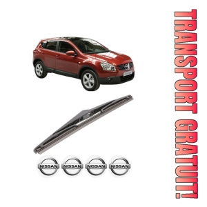 Stergator lamela spate NISSAN QASHQAI +2 (JJ10E) din 2007 - 2014, pentru luneta auto, Bosch Twin, din cauciuc siliconat rezistent, 4 Stickere Auto NISSAN