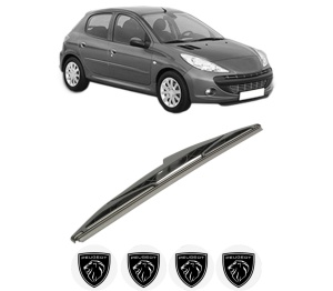 Stergator lamela spate PEUGEOT 206+ (2L_, 2M_) din 2009 - 2013, pentru luneta auto, Bosch Twin, din cauciuc siliconat rezistent, 4 Stickere Auto PEUGEOT v28015