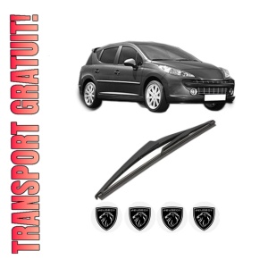 Stergator lamela spate PEUGEOT 207 SW (WK_) din 2007 - 2013, pentru luneta auto, Valeo Silencio, din cauciuc siliconat rezistent, 4 Stickere Auto PEUGEOT