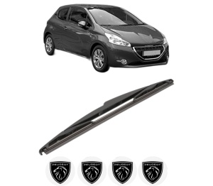 Stergator lamela spate PEUGEOT 208 Hatchback Van (CR_) din 2013 - 2019, pentru luneta auto, Valeo Silencio, din cauciuc siliconat rezistent, 4 Stickere Auto PEUGEOT v21970