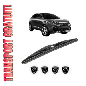 Stergator lamela spate PEUGEOT 3008 Van (MR_, MC_, MJ_) din 2016, pentru luneta auto, Valeo Silencio, din cauciuc siliconat rezistent, 4 Stickere Auto PEUGEOT