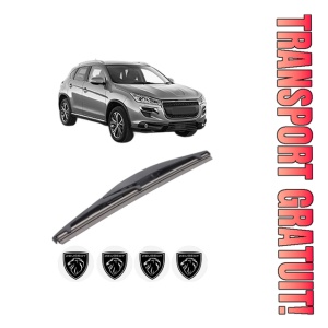 Stergator lamela spate PEUGEOT 4008 din 2012, pentru luneta auto, Bosch Twin, din cauciuc siliconat rezistent, 4 Stickere Auto PEUGEOT