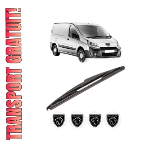 Stergator lamela spate PEUGEOT EXPERT Van (VF3A_, VF3U_, VF3X_) din 2007 - 2016, pentru luneta auto, Valeo Silencio, din cauciuc siliconat rezistent, 4 Stickere Auto PEUGEOT