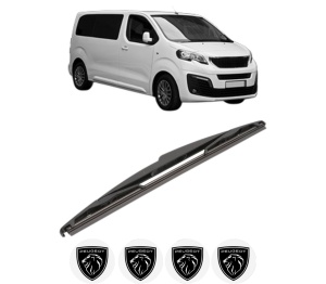 Stergator lamela spate PEUGEOT TRAVELLER Bus (V_) din 2016 - 2023, pentru luneta auto, Valeo Silencio, din cauciuc siliconat rezistent, 4 Stickere Auto PEUGEOT v21856