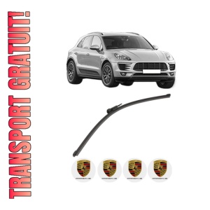 Stergator lamela spate PORSCHE MACAN (95B) din 2014 - 2018, pentru luneta auto, Valeo Silencio Xtrm, din cauciuc siliconat rezistent, 4 Stickere Auto PORSCHE