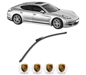 Stergator lamela spate PORSCHE PANAMERA (970) din 2009 - 2016, pentru luneta auto, Valeo Silencio Xtrm, din cauciuc siliconat rezistent, 4 Stickere Auto PORSCHE v16756