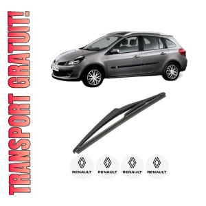 Stergator lamela spate RENAULT CLIO III Grandtour (KR0/1_) din 2007 - 2014, pentru luneta auto, Valeo Silencio, din cauciuc siliconat rezistent, 4 Stickere Auto RENAULT
