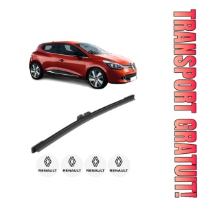 Stergator lamela spate RENAULT CLIO IV Grandtour (KH_) din 2012 - 2021, pentru luneta auto, Bosch Aerotwin, din cauciuc siliconat rezistent, 4 Stickere Auto RENAULT - Img 1