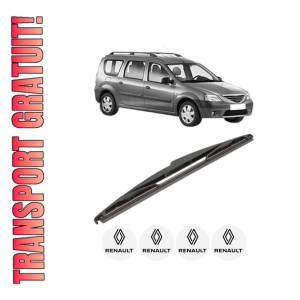 Stergator lamela spate RENAULT LOGAN I Estate (KS_) din 2007 - 2015, pentru luneta auto, Valeo Silencio, din cauciuc siliconat rezistent, 4 Stickere Auto RENAULT