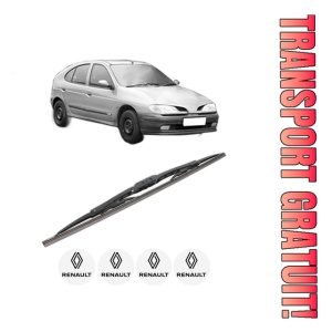 Stergator lamela spate RENAULT MEGANE I (BA0/1_) din 1996 - 2003, pentru luneta auto, Bosch Twin, din cauciuc siliconat rezistent, 4 Stickere Auto RENAULT