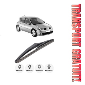 Stergator lamela spate RENAULT MEGANE II (BM0/1_, CM0/1_) din 2002 - 2009, pentru luneta auto, Bosch Twin, din cauciuc siliconat rezistent, 4 Stickere Auto RENAULT