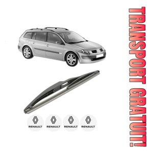 Stergator lamela spate RENAULT MEGANE II Estate (KM0/1_) din 2003 - 2011, pentru luneta auto, Bosch Twin, din cauciuc siliconat rezistent, 4 Stickere Auto RENAULT