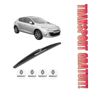 Stergator lamela spate RENAULT MEGANE III Hatchback Van (BZ_) din 2008 - 2015, pentru luneta auto, Bosch Twin, din cauciuc siliconat rezistent, 4 Stickere Auto RENAULT
