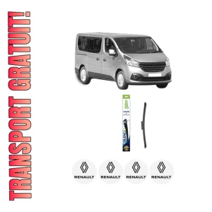 Stergator lamela spate RENAULT TRAFIC III Bus (JG_) din 2014, pentru luneta auto, Valeo Silencio, din cauciuc siliconat rezistent, 4 Stickere Auto RENAULT