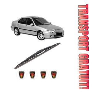 Stergator lamela spate ROVER 45 I Saloon (RT) din 2000 - 2005, pentru luneta auto, Bosch Twin, din cauciuc siliconat rezistent, 4 Stickere Auto ROVER