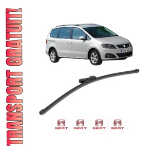 Stergator lamela spate SEAT ALHAMBRA (710, 711) din 2010 - 2022, pentru luneta auto, Valeo Silencio Xtrm, din cauciuc siliconat rezistent, 4 Stickere Auto SEAT