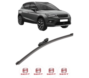 Stergator lamela spate SEAT ARONA (KJ7, KJP) din 2017, pentru luneta auto, Valeo Silencio Xtrm, din cauciuc siliconat rezistent, 4 Stickere Auto SEAT v19096