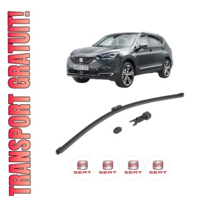 Stergator lamela spate SEAT TARRACO (KN2) din 2018 - 2024, pentru luneta auto, Valeo HydroConnect, din cauciuc siliconat rezistent, 4 Stickere Auto SEAT