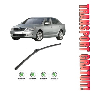 Stergator lamela spate SKODA Octavia II (1Z3) din 2004 - 2013, pentru luneta auto, Bosch Aerotwin, din cauciuc siliconat rezistent, 4 Stickere Auto SKODA