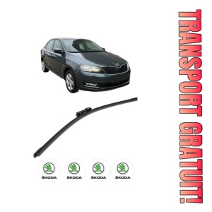 Stergator lamela spate SKODA RAPID (NH3, NK3, NK6) din 2012 - 2022, pentru luneta auto, Bosch Aerotwin, din cauciuc siliconat rezistent, 4 Stickere Auto SKODA