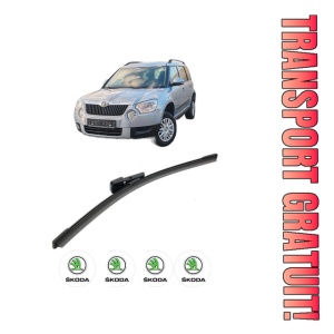 Stergator lamela spate SKODA YETI (5L) din 2009 - 2017, pentru luneta auto, Bosch Aerotwin, din cauciuc siliconat rezistent, 4 Stickere Auto SKODA