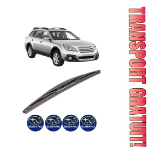 Stergator lamela spate SUBARU OUTBACK (BR) din 2009 - 2014, pentru luneta auto, Bosch Twin, din cauciuc siliconat rezistent, 4 Stickere Auto SUBARU