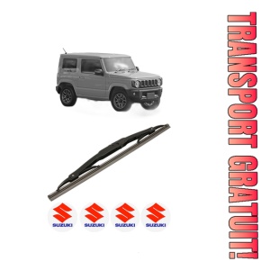 Stergator lamela spate SUZUKI JIMNY Closed Off-Road Vehicle (A6G) din 2018, pentru luneta auto, Bosch Twin, din cauciuc siliconat rezistent, 4 Stickere Auto SUZUKI