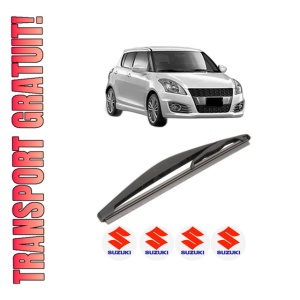 Stergator lamela spate SUZUKI SWIFT IV (FZ, NZ) din 2010, pentru luneta auto, Valeo Silencio, din cauciuc siliconat rezistent, 4 Stickere Auto SUZUKI