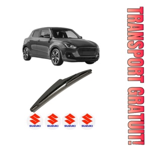 Stergator lamela spate SUZUKI SWIFT V (AZ) din 2017, pentru luneta auto, Bosch Twin, din cauciuc siliconat rezistent, 4 Stickere Auto SUZUKI