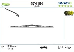 Stergator lamela spate TOYOTA AVENSIS Estate (_T22_) din 1997 - 2003, pentru luneta auto, Valeo Silencio, din cauciuc siliconat rezistent, 4 Stickere Auto TOYOTA v19183