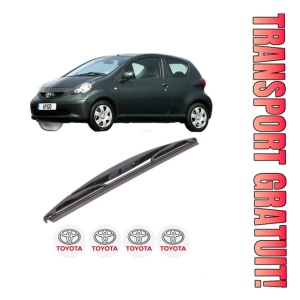 Stergator lamela spate TOYOTA AYGO Hatchback Van (_B1_) din 2005 - 2014, pentru luneta auto, Bosch Twin, din cauciuc siliconat rezistent, 4 Stickere Auto TOYOTA