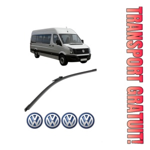 Stergator lamela spate Volkswagen CRAFTER 30-35 Bus (2E_) din 2006 - 2016, pentru luneta auto, Bosch Aerotwin, din cauciuc siliconat rezistent, 4 Stickere Auto VW