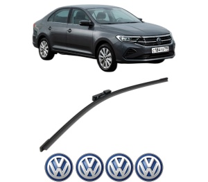 Stergator lamela spate Volkswagen POLO Liftback (CK4, CK5) din 2020 - 2022, pentru luneta auto, Bosch Aerotwin, din cauciuc siliconat rezistent, 4 Stickere Auto VW v24301