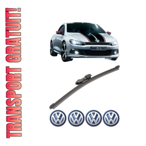 Stergator lamela spate Volkswagen SCIROCCO Van (137) din 2009 - 2014, pentru luneta auto, Valeo Silencio Xtrm, din cauciuc siliconat rezistent, 4 Stickere Auto VW