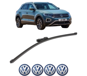 Stergator lamela spate Volkswagen T-ROC (A11, D11) din 2017 - 2021, pentru luneta auto, Valeo Silencio Xtrm, din cauciuc siliconat rezistent, 4 Stickere Auto VW v18076