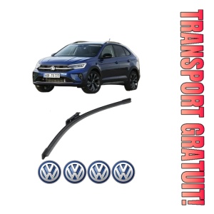 Stergator lamela spate Volkswagen TAIGO (CS1) din 2021 - 2024, pentru luneta auto, Bosch Aerotwin, din cauciuc siliconat rezistent, 4 Stickere Auto VW