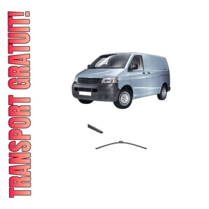 Stergator lamela spate Volkswagen TRANSPORTER T5 Van (7HA, 7HH, 7EA, 7EH) din 2003 - 2015, pentru luneta auto, Valeo Silencio, din cauciuc siliconat rezistent, 4 Stickere Auto VW