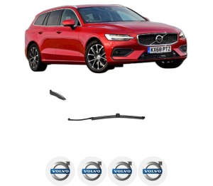 Stergator lamela spate VOLVO V60 II (225) din 2018 - 2022, pentru luneta auto, Valeo AquaBlade, din cauciuc siliconat rezistent, 4 Stickere Auto VOLVO v16096