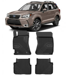 Subaru Forester III Din 03.2008 - 01.2013, Suv , Set Covorase Auto Tip Tavita Premium 3D, din cauciuc accesorii pentru autoturismul tau - masina v166875