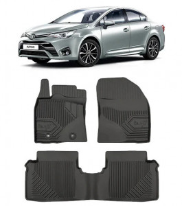 Toyota Avensis III Din 01.2009 - 08.2018, Sedan , Set Covorase Auto Tip Tavita Premium 3D, din cauciuc accesorii pentru autoturismul tau - masina v168904