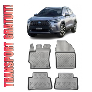 Toyota Corolla Cross Hybrid Din 11.2022 - Prezent, Suv , Set Covorase Auto Tip Tavita Premium 3D, din cauciuc