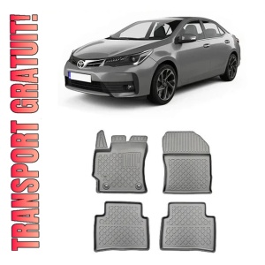 Toyota Corolla XII E210, Sedan, Din 03.2019 - Prezent , Set Covorase Auto Tip Tavita Premium 3D, din cauciuc