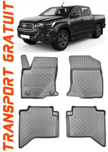 Toyota Hilux, Pick-Up, Din 09.2016 - Prezent , Set Covorase Auto Tip Tavita Premium 3D, din cauciuc accesorii pentru autoturismul tau - masina v175581