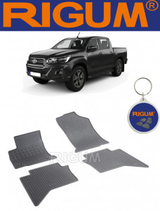 Toyota Hilux, Pick-Up, fabricat din 09.2016 - Prezent, set covorase auto dedicate, din cauciuc 100% Premium accesorii pentru autoturismul tau - masina v160403